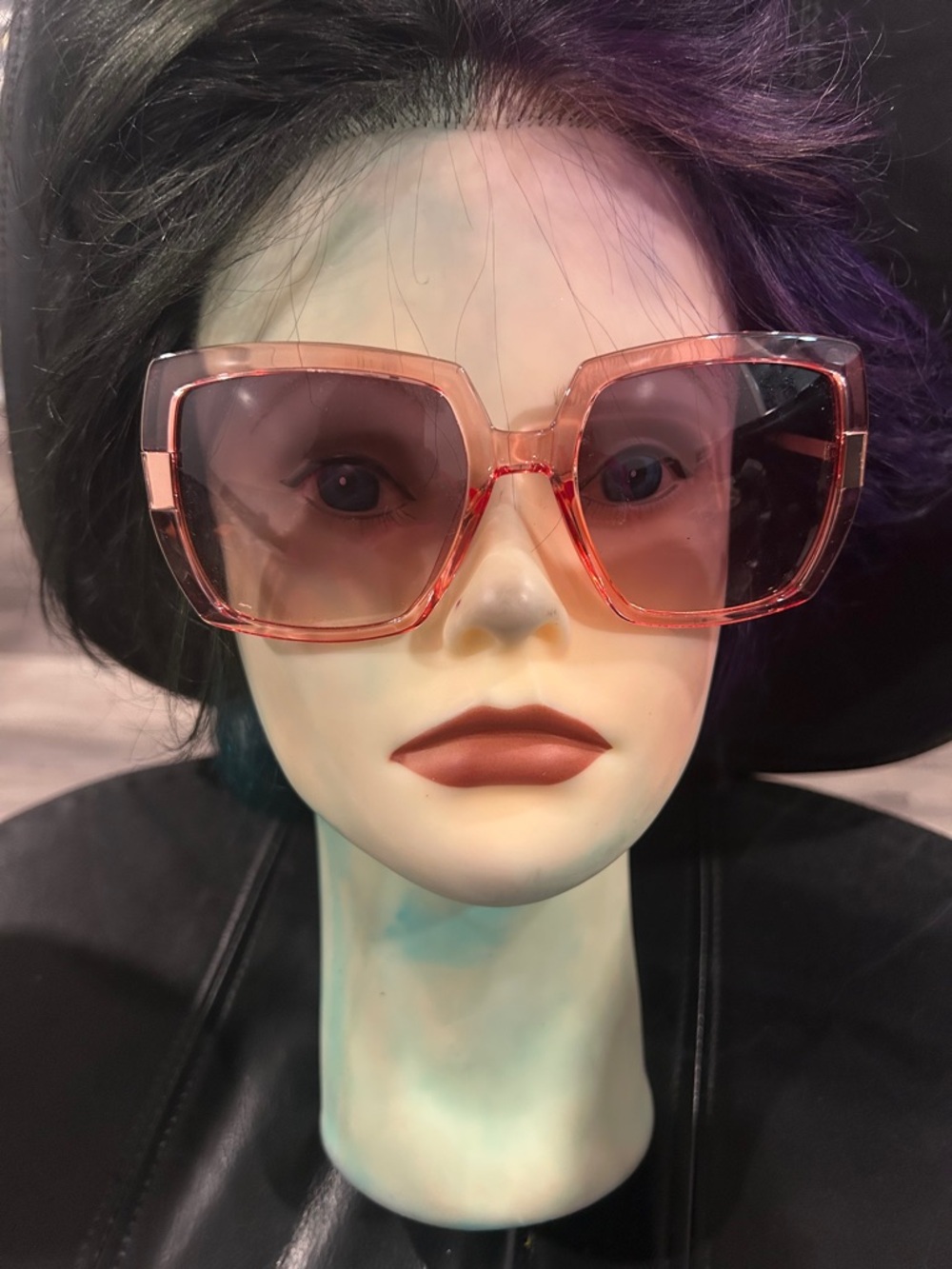Skechers Translucent Pink Oversized Square Sunglasses